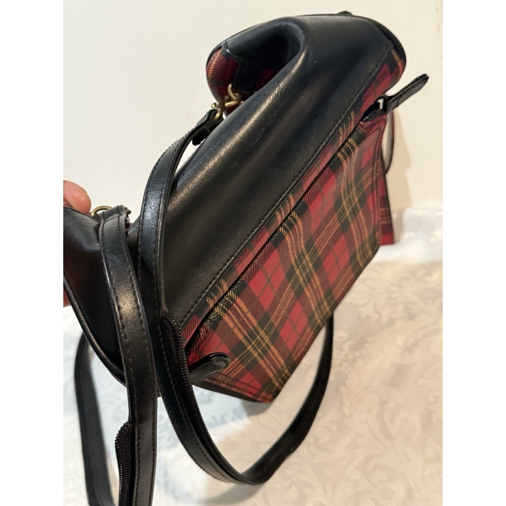 Villager by Liz Claiborne Vintage 90s Y2K Tartan Plaid Multiway Backpack & Case - Picture 12 of 13
